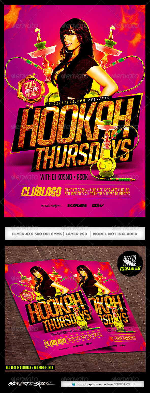 Hookah Lounge Flyer Template PSD Hookah Lounge Flyer Template PSD