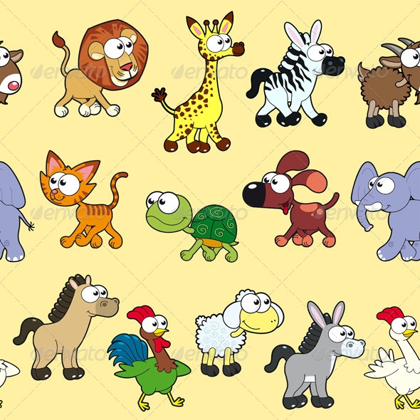 GraphicRiver Group of Animals with Background 8328418 GraphicRiver Group of Animals with Background 8328418