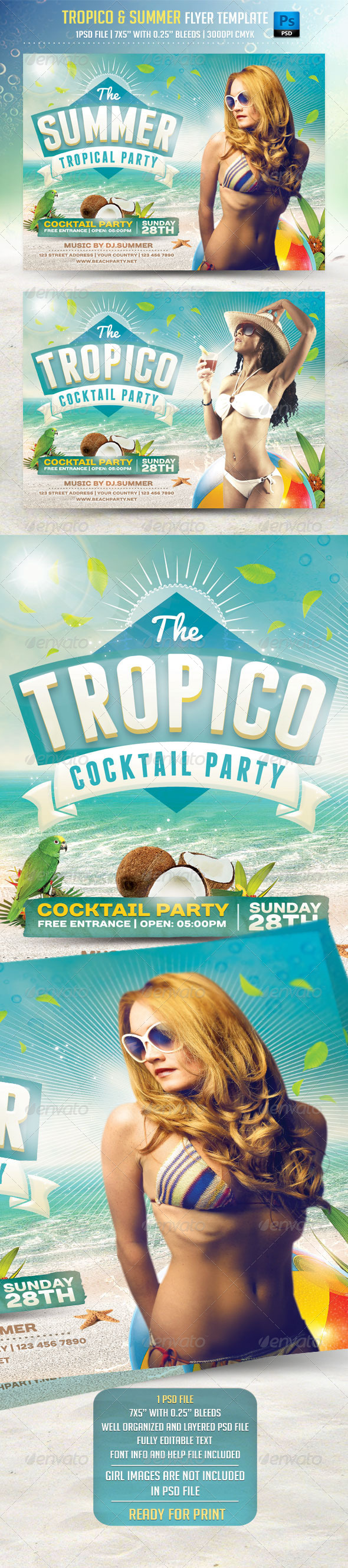 Tropico and Summer Flyer Template