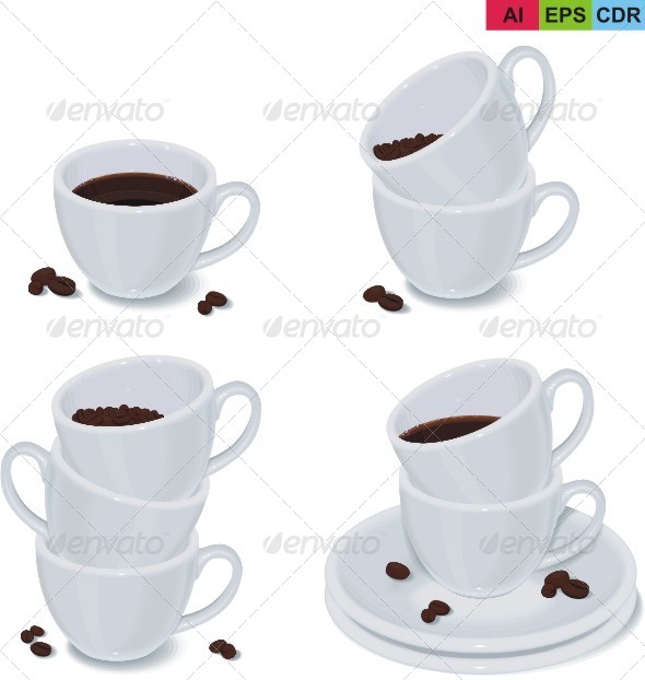GraphicRiver Set of Coffee Cups 8322141 GraphicRiver Set of Coffee Cups 8322141