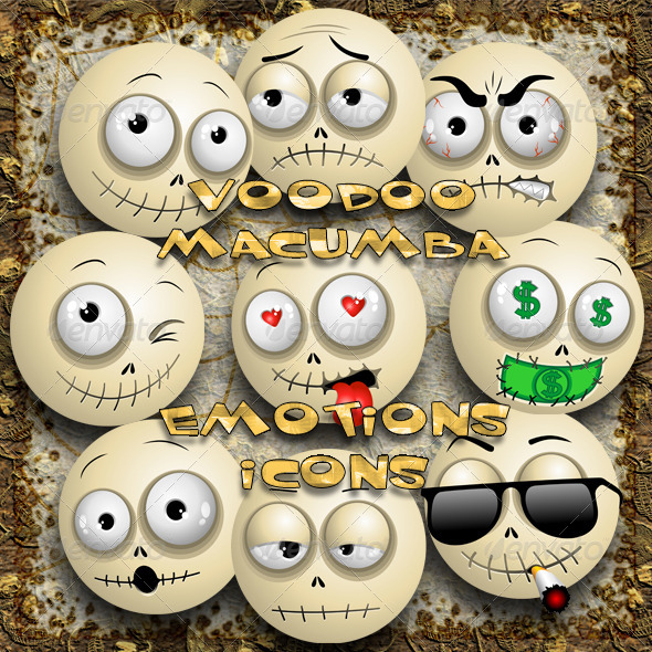 GraphicRiver Voodoo Macumba Smileys Emotions Icons 8328626 GraphicRiver Voodoo Macumba Smileys Emotions Icons 8328626