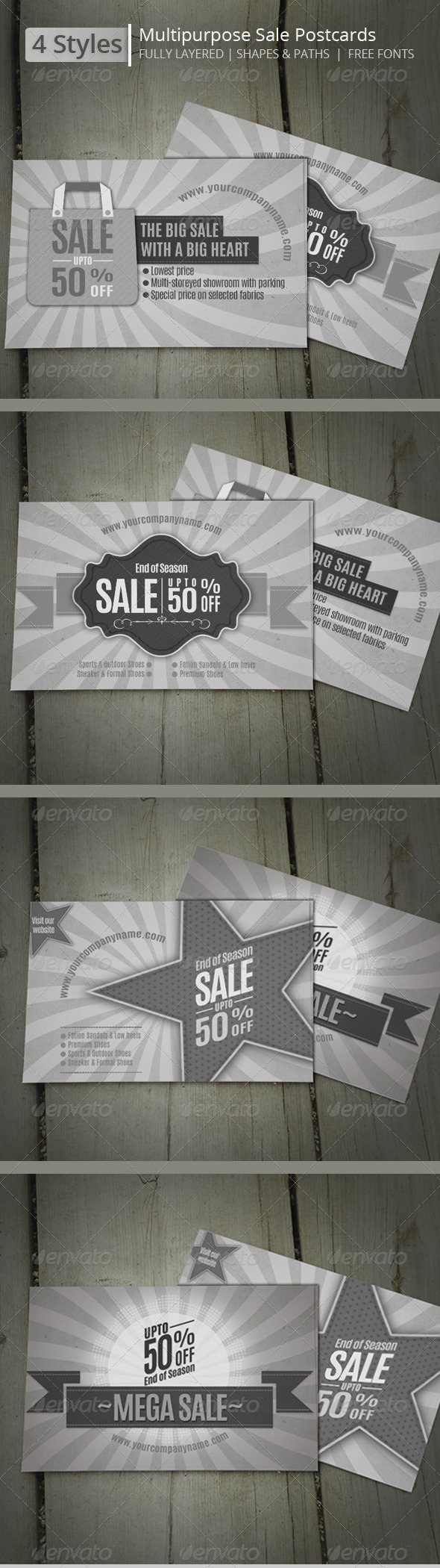 GraphicRiver Multipurpose Sales Postcards 8328803 GraphicRiver Multipurpose Sales Postcards 8328803