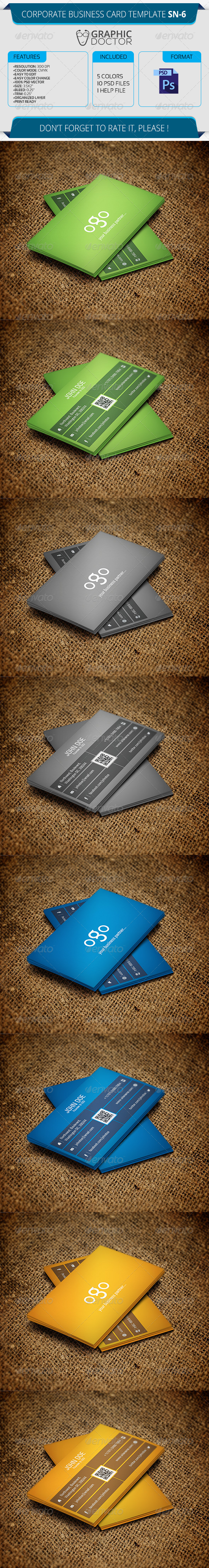 Corporate Business Card Template SN-6 Corporate Business Card Template SN-6