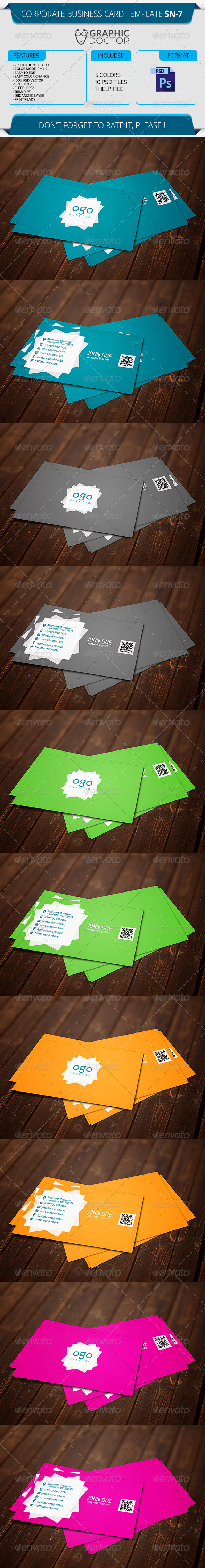 Corporate Business Card Template SN-7 Corporate Business Card Template SN-7