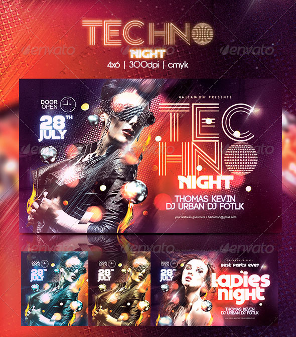 Techno Night Party Flyer