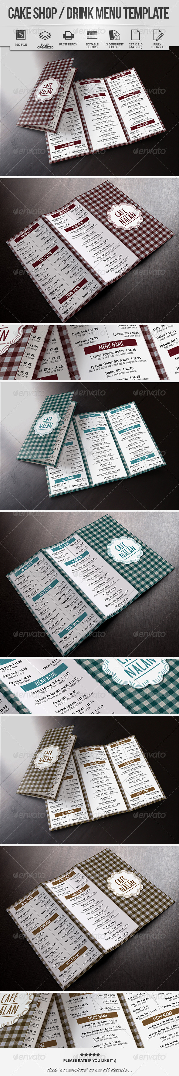 Cake Shop / Drink Menu Template (Food Menus)