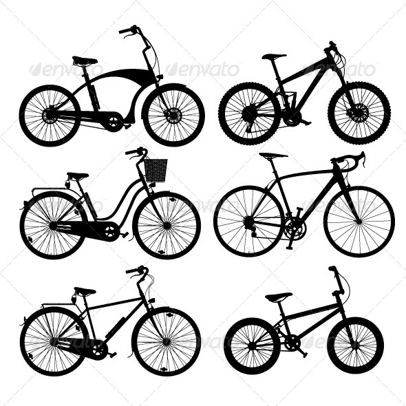 GraphicRiver Bicycle Silhouettes 8329979 GraphicRiver Bicycle Silhouettes 8329979