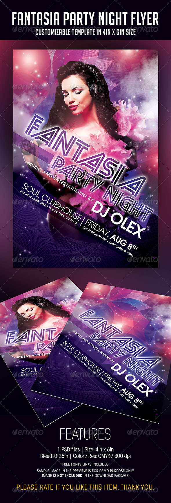 Fantasia Party Night Flyer (Clubs & Parties)