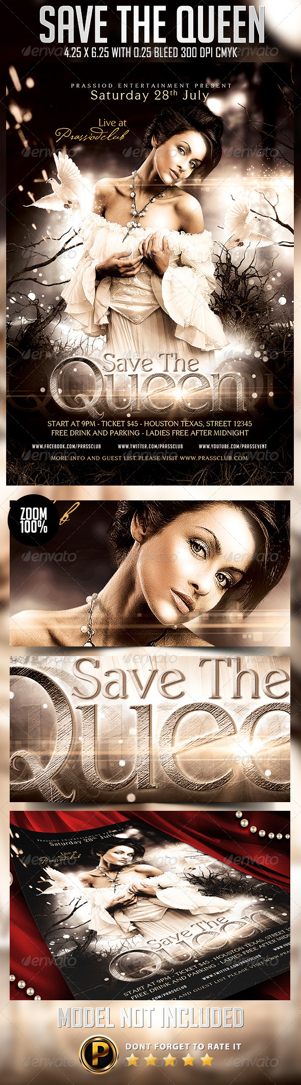 Save The Queen Flyer Template (Clubs & Parties)