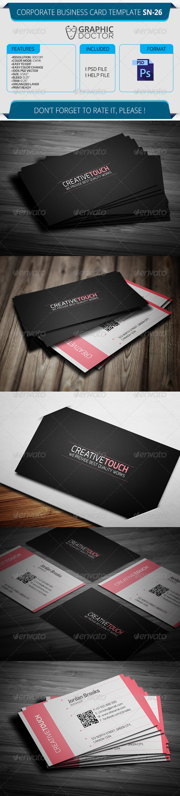 Corporate Business Card Template SN-26 Corporate Business Card Template SN-26