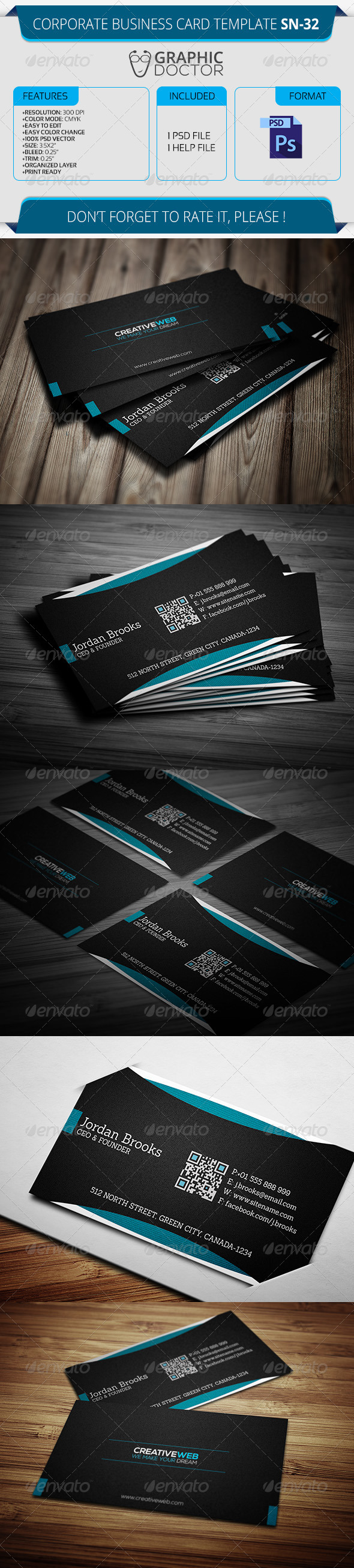 Corporate Business Card Template SN-32 Corporate Business Card Template SN-32