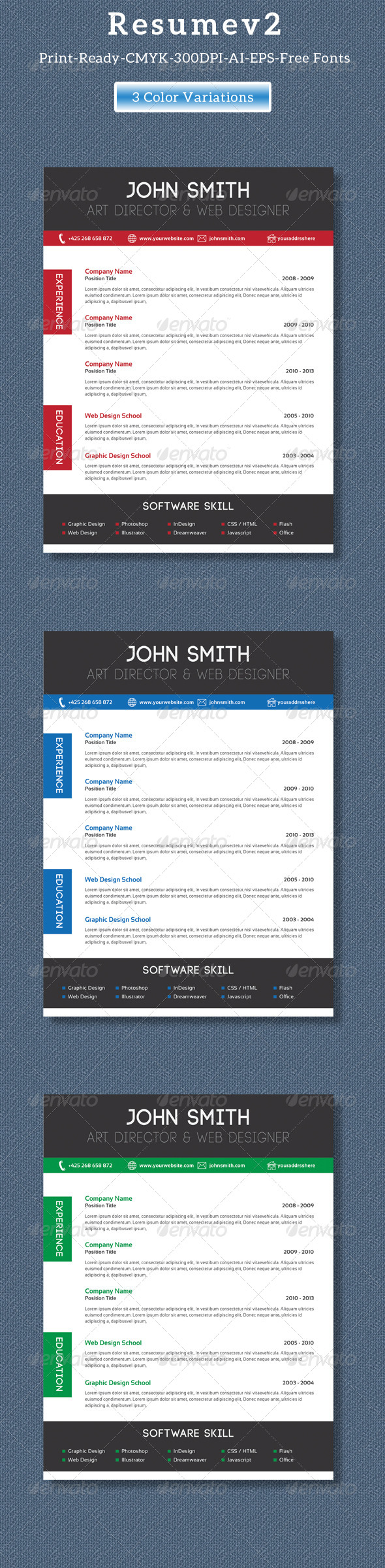 GraphicRiver Clean Creative Resume V2 8325960 GraphicRiver Clean Creative Resume V2 8325960