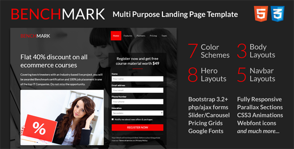 Benchmark Multi purpose landing page template Benchmark Multi purpose landing page template