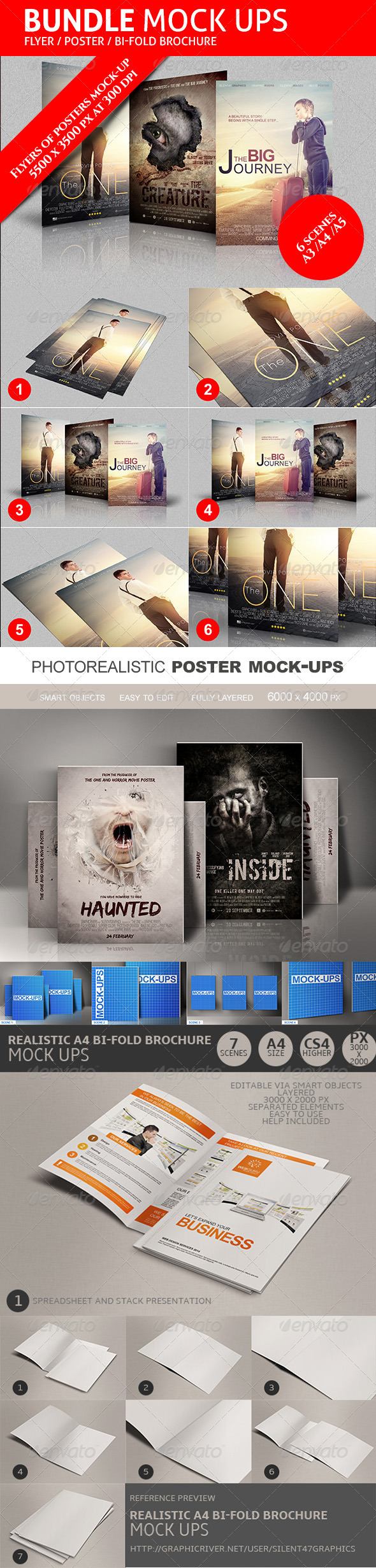GraphicRiver Flyers Posters Bifold Mockups Bundle 8336818 GraphicRiver Flyers Posters Bifold Mockups Bundle 8336818