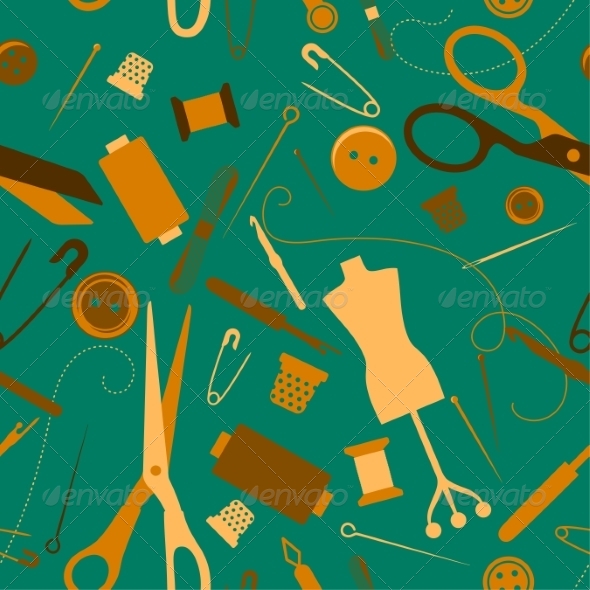 Sewing and Needlework Seamless Pattern Sewing and Needlework Seamless Pattern