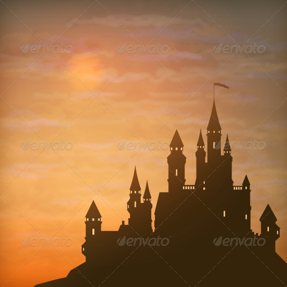 GraphicRiver Fantasy Vector Castle Moonlight Sky 8337405 GraphicRiver Fantasy Vector Castle Moonlight Sky 8337405