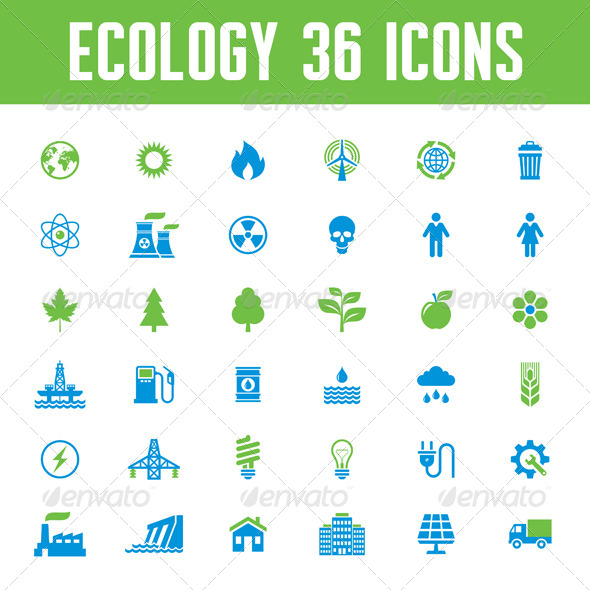 GraphicRiver Ecology Vector Icons Set 8338364 GraphicRiver Ecology Vector Icons Set 8338364