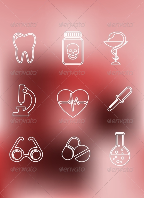 Stock Vector GraphicRiver Medical Icons in Outline Style  