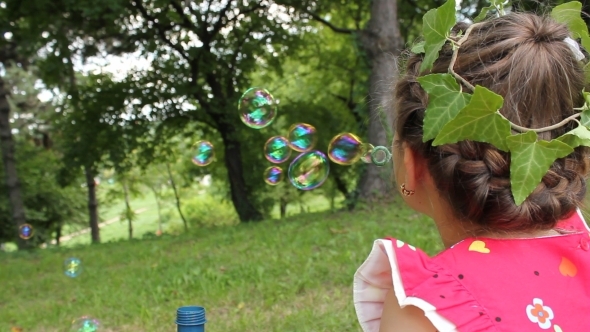 Little Girl Making Bubbles 3 Little Girl Making Bubbles 3