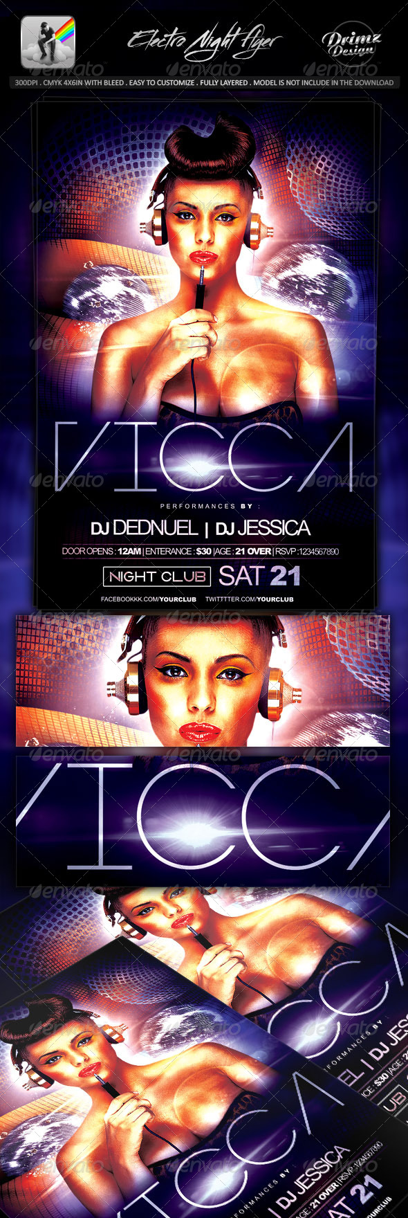 GraphicRiver Electro Night Flyer 8340436 GraphicRiver Electro Night Flyer 8340436
