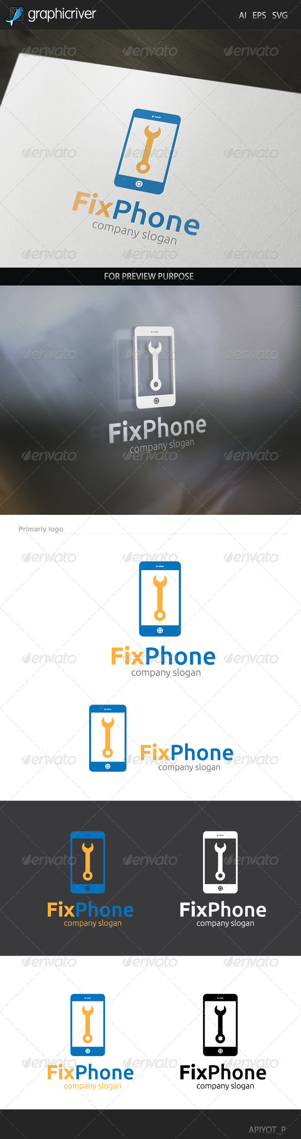 GraphicRiver Fix Phone Logo 8340472 GraphicRiver Fix Phone Logo 8340472