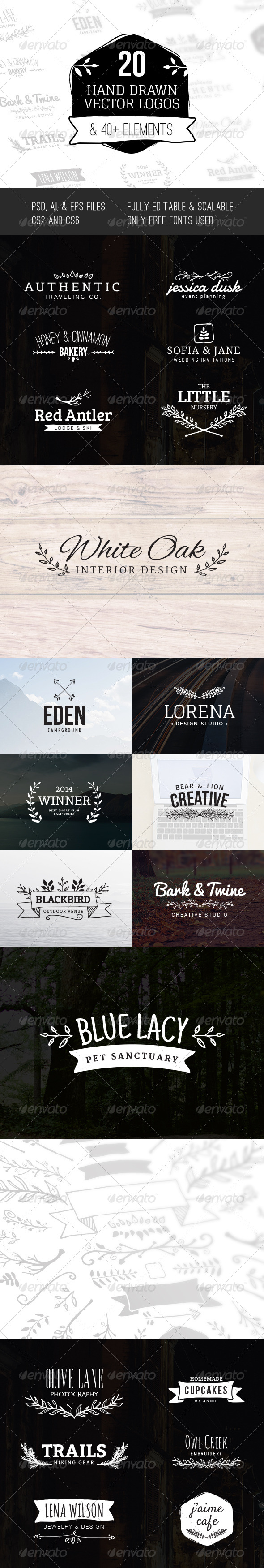 GraphicRiver Hand Drawn Vector Logos & Elements 8340496 GraphicRiver Hand Drawn Vector Logos & Elements 8340496