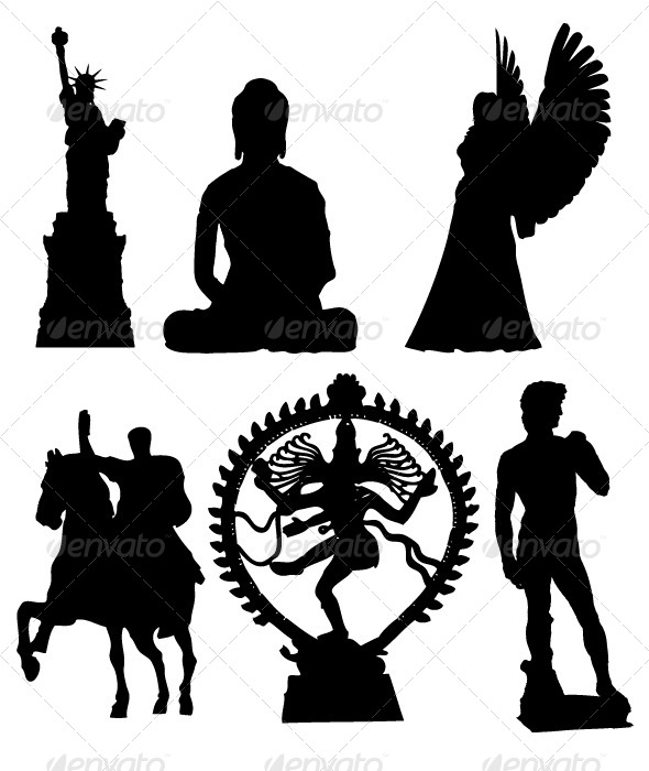 GraphicRiver Statues Silhouettes 8340538 GraphicRiver Statues Silhouettes 8340538