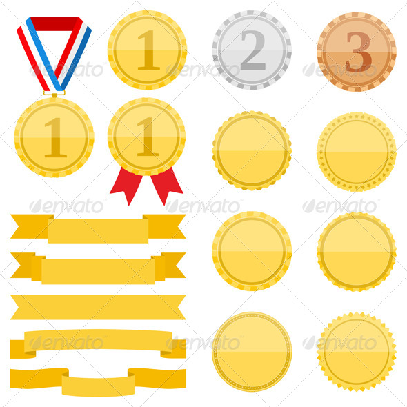 GraphicRiver Medals and Ribbons 8343649 GraphicRiver Medals and Ribbons 8343649