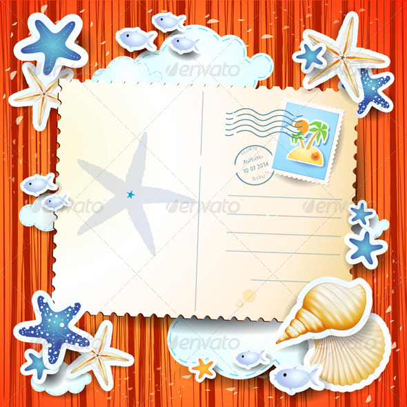 GraphicRiver Holidays Background with Postcard 8343751 GraphicRiver Holidays Background with Postcard 8343751