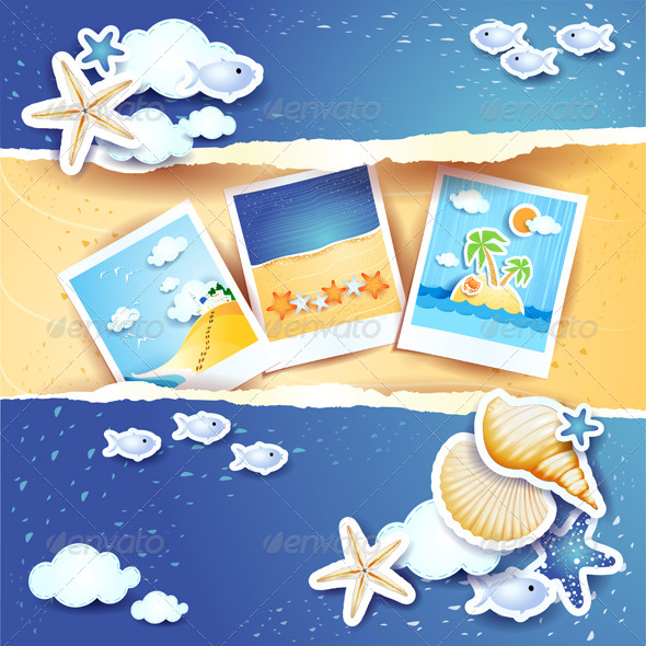 GraphicRiver Holiday Background with Paper Elements and Photos 8343758 GraphicRiver Holiday Background with Paper Elements and Photos 8343758