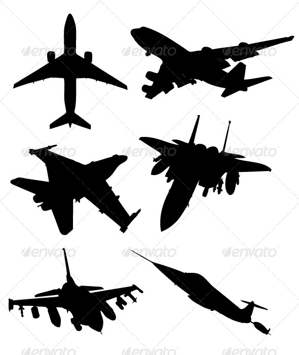 GraphicRiver Aircraft Silhouettes 8343837 GraphicRiver Aircraft Silhouettes 8343837