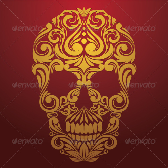 GraphicRiver Gold Skull Ornamental 8343841 GraphicRiver Gold Skull Ornamental 8343841