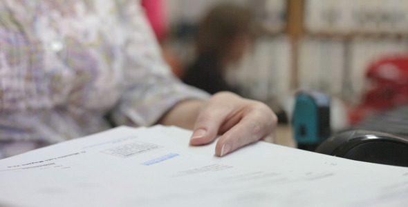 Woman Check Documents Woman Check Documents