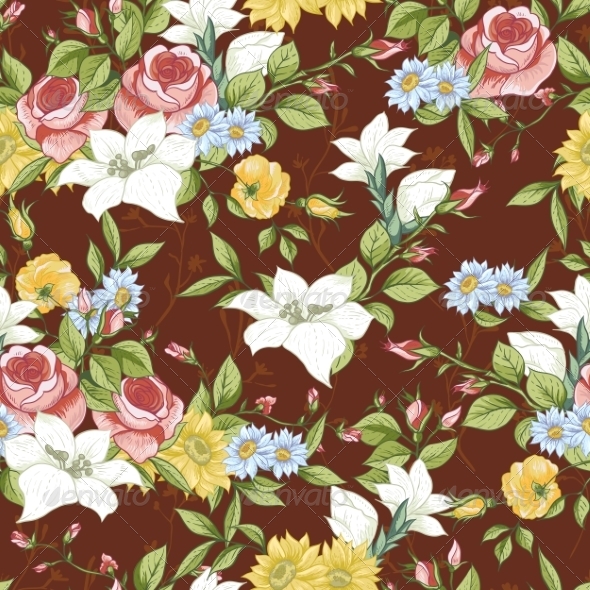 GraphicRiver Seamless Pattern with Vintage Wildflowers 8349552 GraphicRiver Seamless Pattern with Vintage Wildflowers 8349552