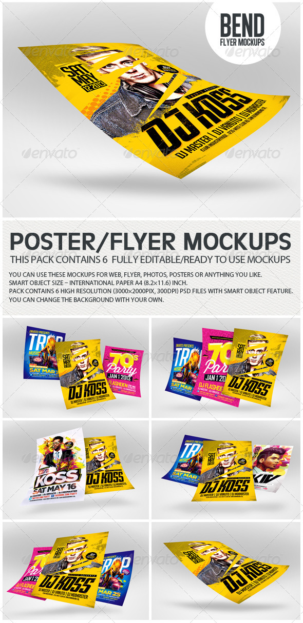 GraphicRiver Bend Flyer Poster Mockups 8349558 GraphicRiver Bend Flyer Poster Mockups 8349558