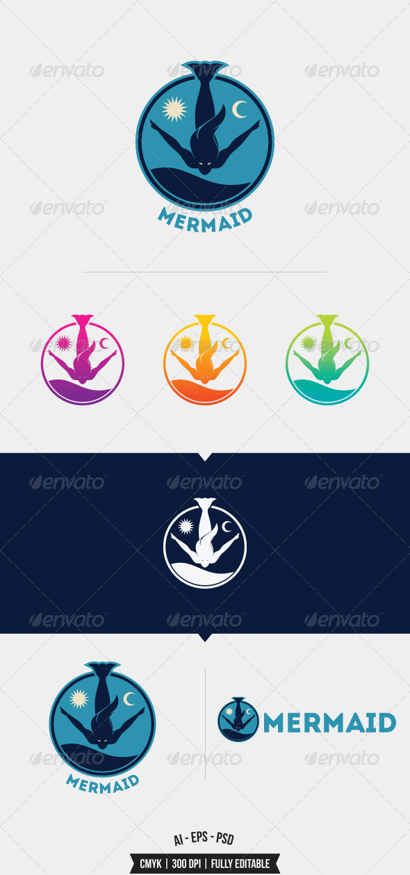 GraphicRiver Mermaid Logo Template 8352416 GraphicRiver Mermaid Logo Template 8352416