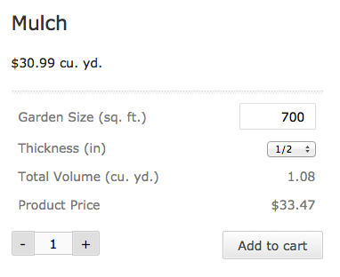 Product with Pricing Calculator