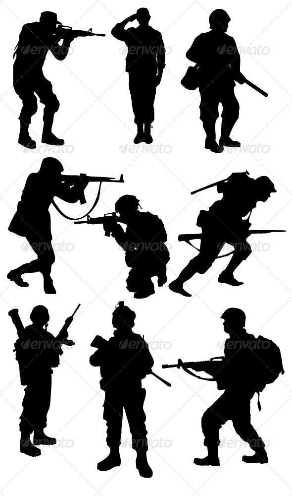 GraphicRiver Soldier Silhouettes 8353052 GraphicRiver Soldier Silhouettes 8353052