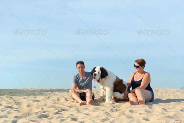 owners with their dog