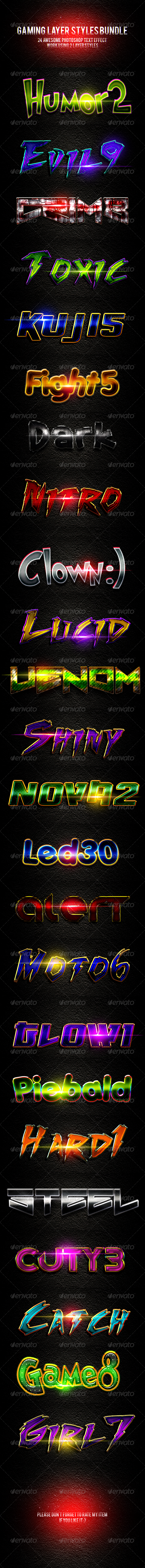 GraphicRiver 24 Gaming Layer Styles Bundle 8353298 GraphicRiver 24 Gaming Layer Styles Bundle 8353298