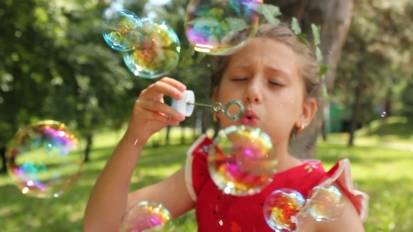Little Girl Playing With Bubbles 2 Little Girl Playing With Bubbles 2