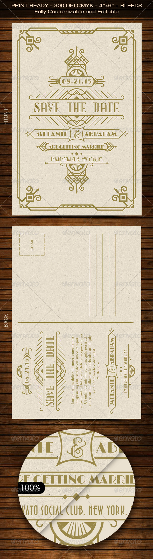 GraphicRiver Wedding Save the Date Post Card Art Deco 01 8354088 GraphicRiver Wedding Save the Date Post Card Art Deco 01 8354088