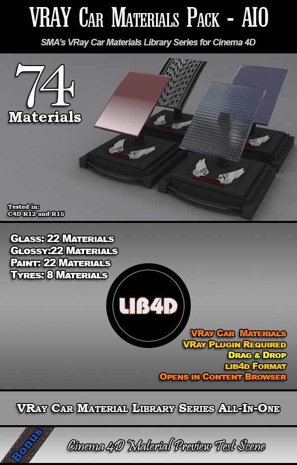 3DOcean 74 Car Materials Pack-AIO for Cinema 4D 8354129 3DOcean 74 Car Materials Pack-AIO for Cinema 4D 8354129