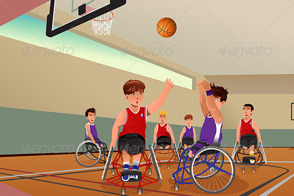 GraphicRiver Men in Wheelchairs Playing Basketball 8354266 GraphicRiver Men in Wheelchairs Playing Basketball 8354266
