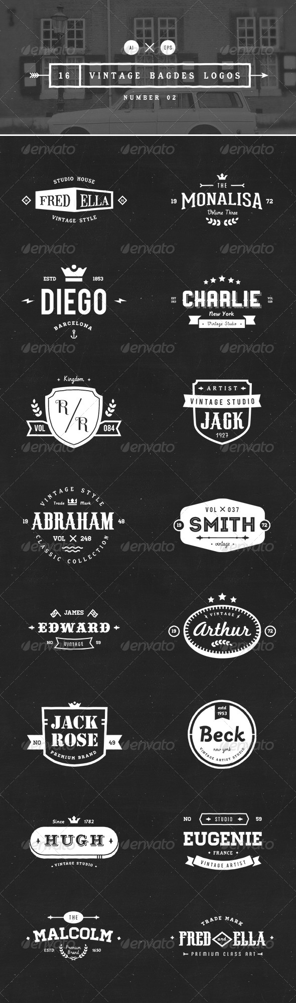 GraphicRiver 16 Vintage Badges Logos Number 02 8354334 GraphicRiver 16 Vintage Badges Logos Number 02 8354334