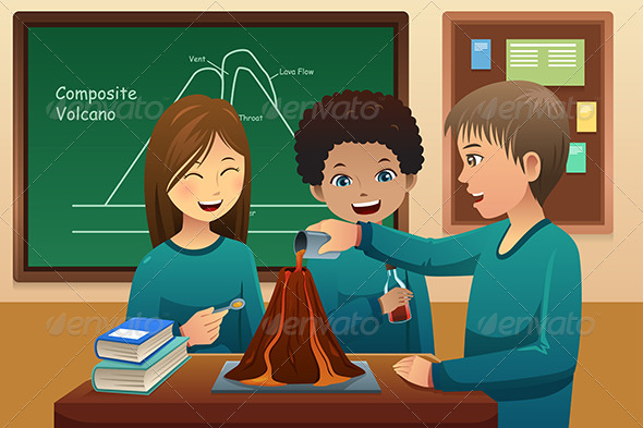 GraphicRiver Elementary Students Doing a Volcano Experiment 8354602 GraphicRiver Elementary Students Doing a Volcano Experiment 8354602