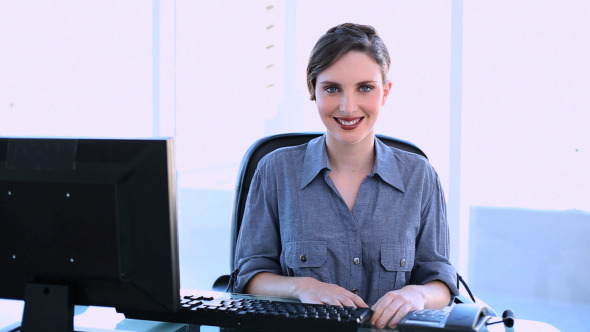 Pretty Businesswoman Answering Phone 2 Pretty Businesswoman Answering Phone 2