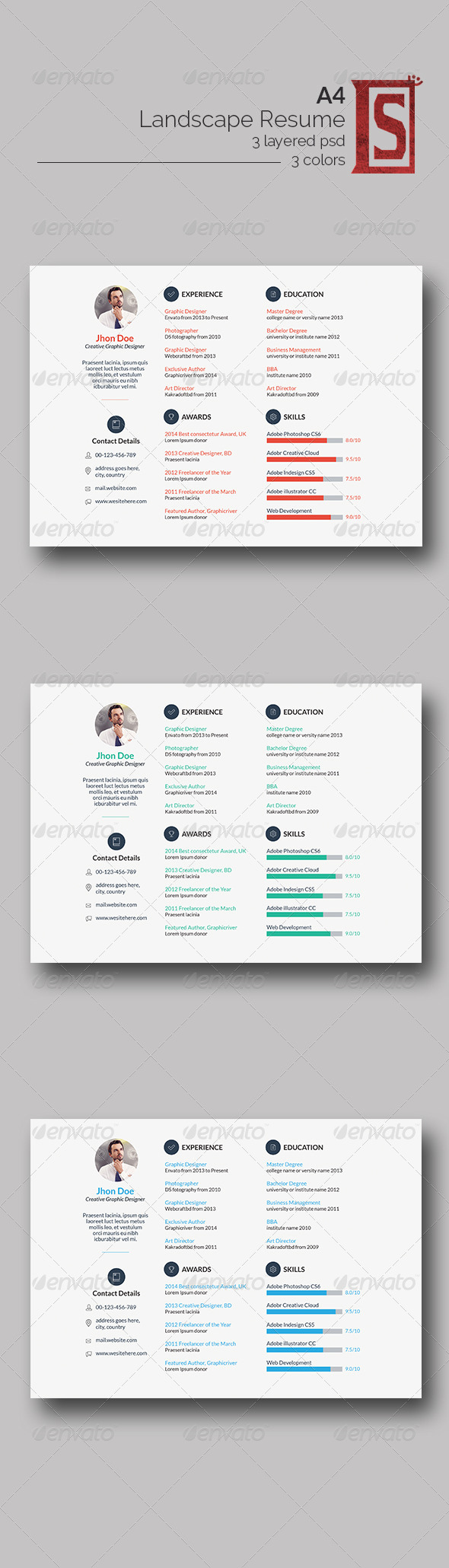 GraphicRiver Minimal Resumes 8360039 GraphicRiver Minimal Resumes 8360039