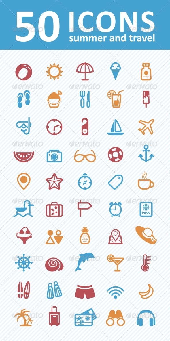 GraphicRiver Vector Summer Icon Set 8364451 GraphicRiver Vector Summer Icon Set 8364451