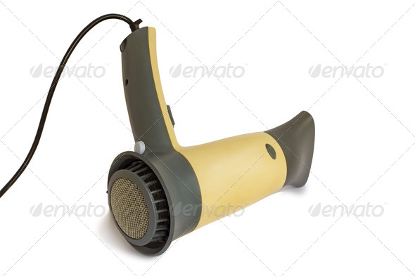 The hair dryer for drying of hair on a white background. (Misc) Photo Download